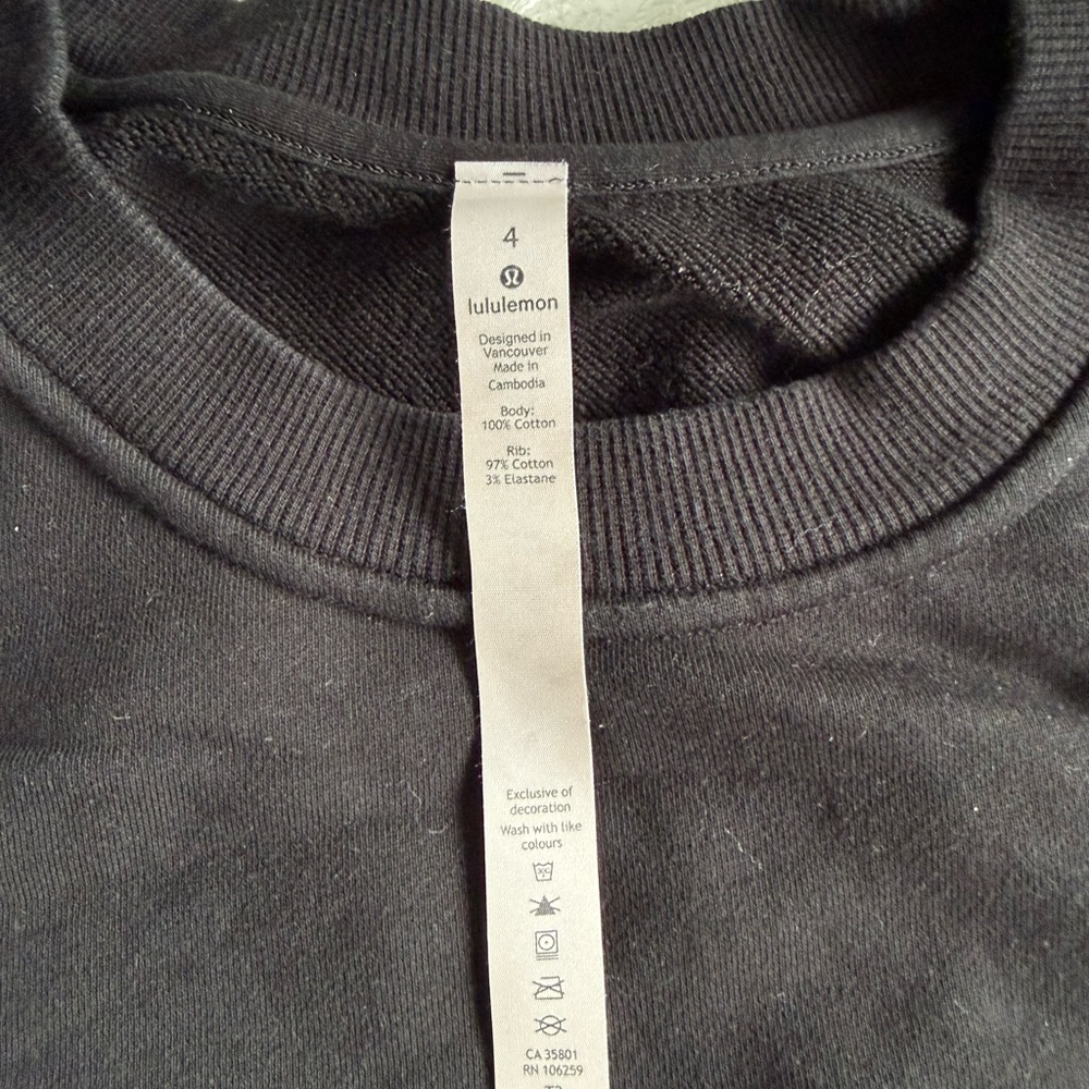 lululemon athletica Black Crew Neck Sweater